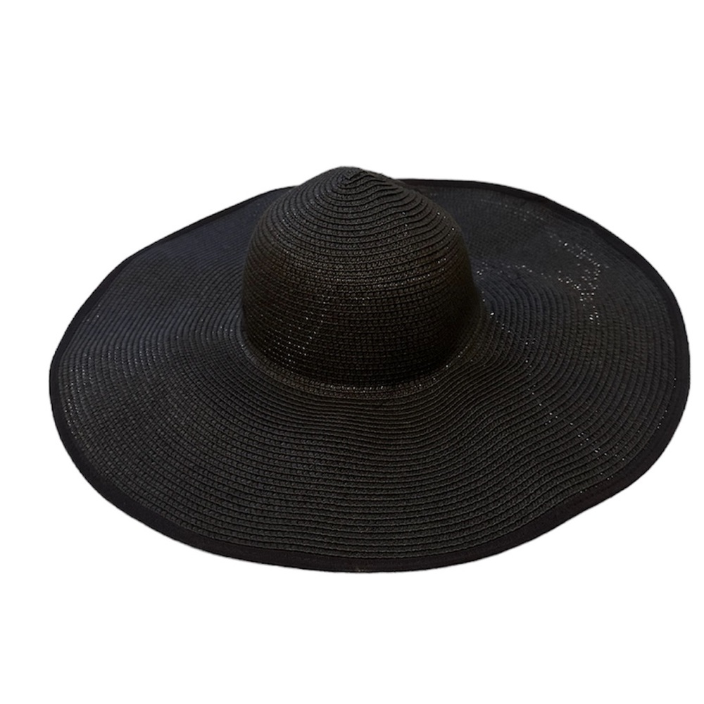 Wide-Brim Black Sun Hat